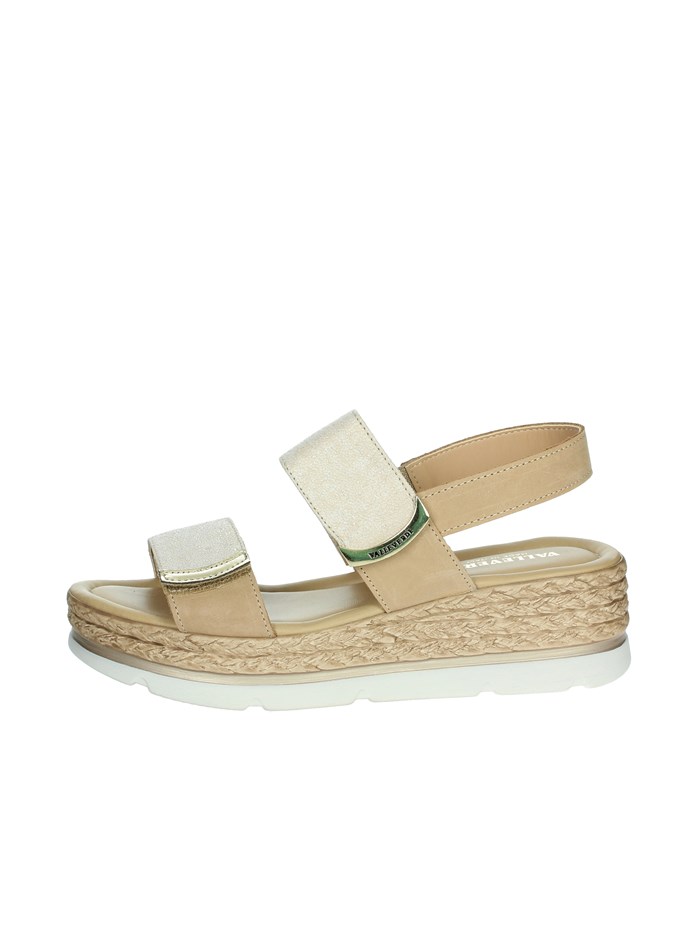 SANDALI CON ZEPPA 32391 BEIGE/ORO