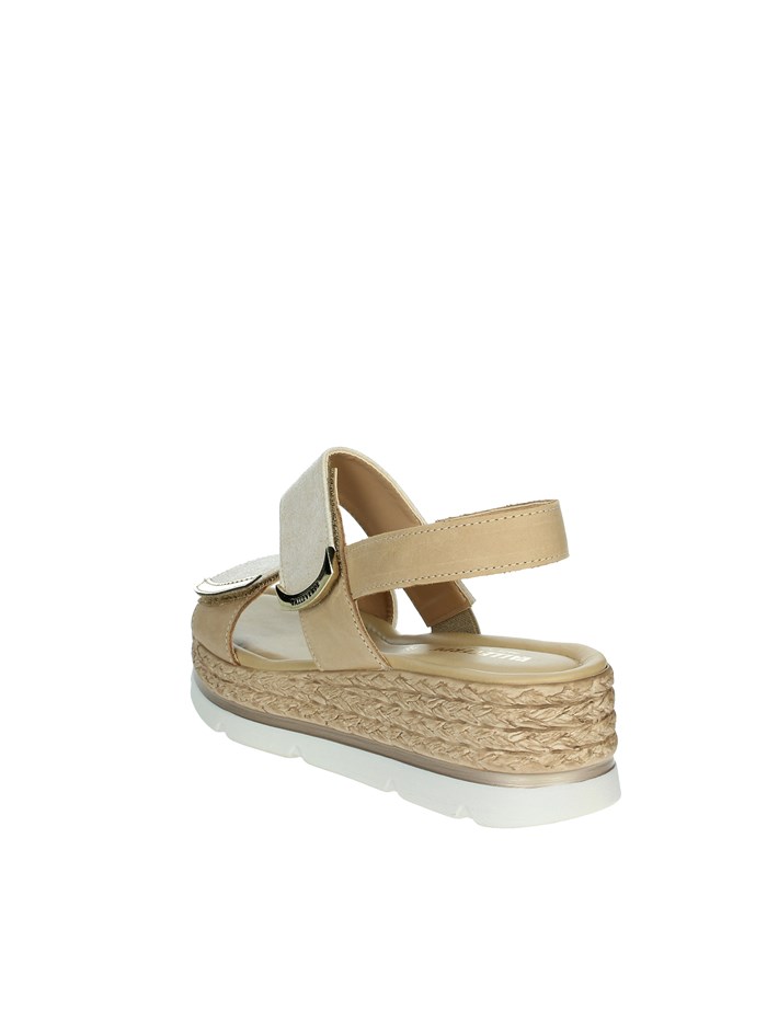 SANDALI CON ZEPPA 32391 BEIGE/ORO