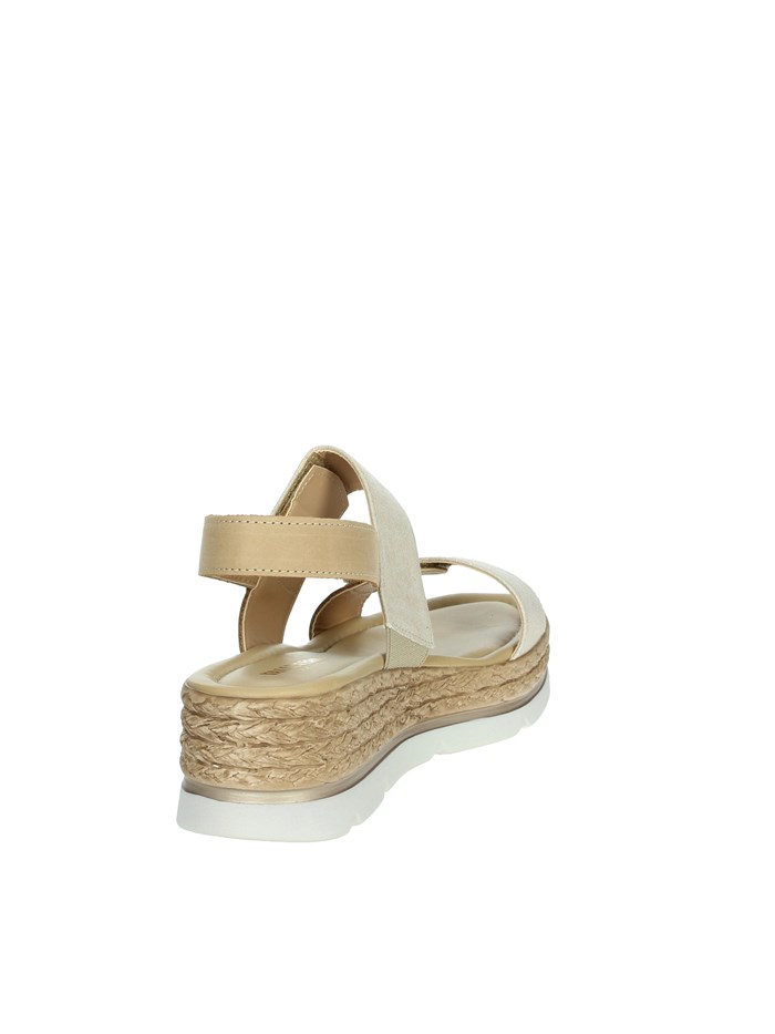 SANDALI CON ZEPPA 32391 BEIGE/ORO