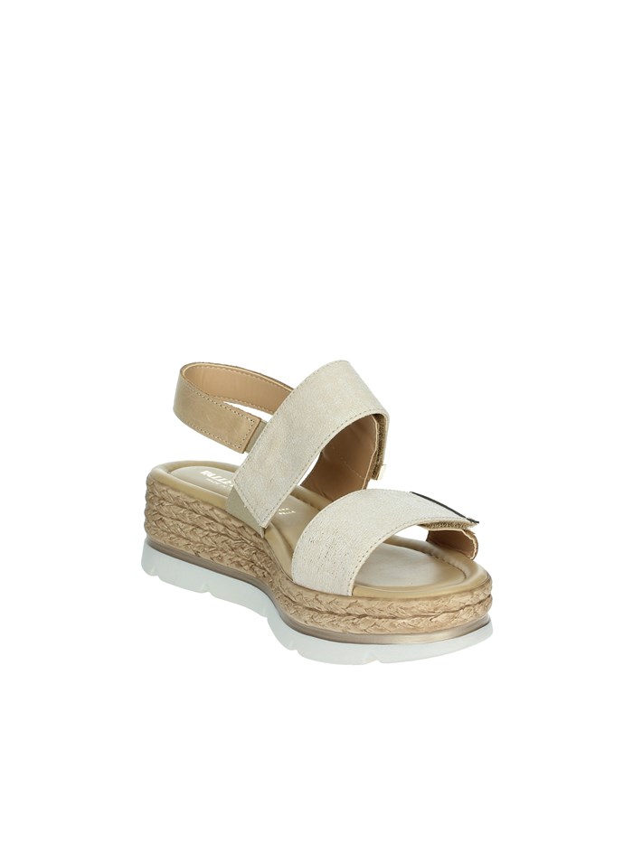 SANDALI CON ZEPPA 32391 BEIGE/ORO