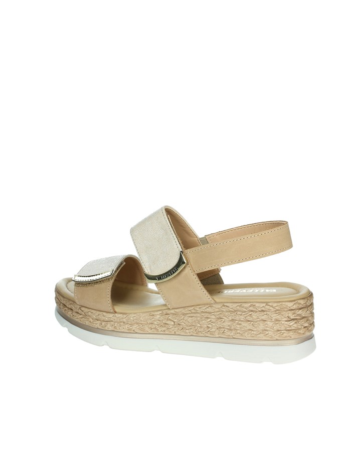 SANDALI CON ZEPPA 32391 BEIGE/ORO