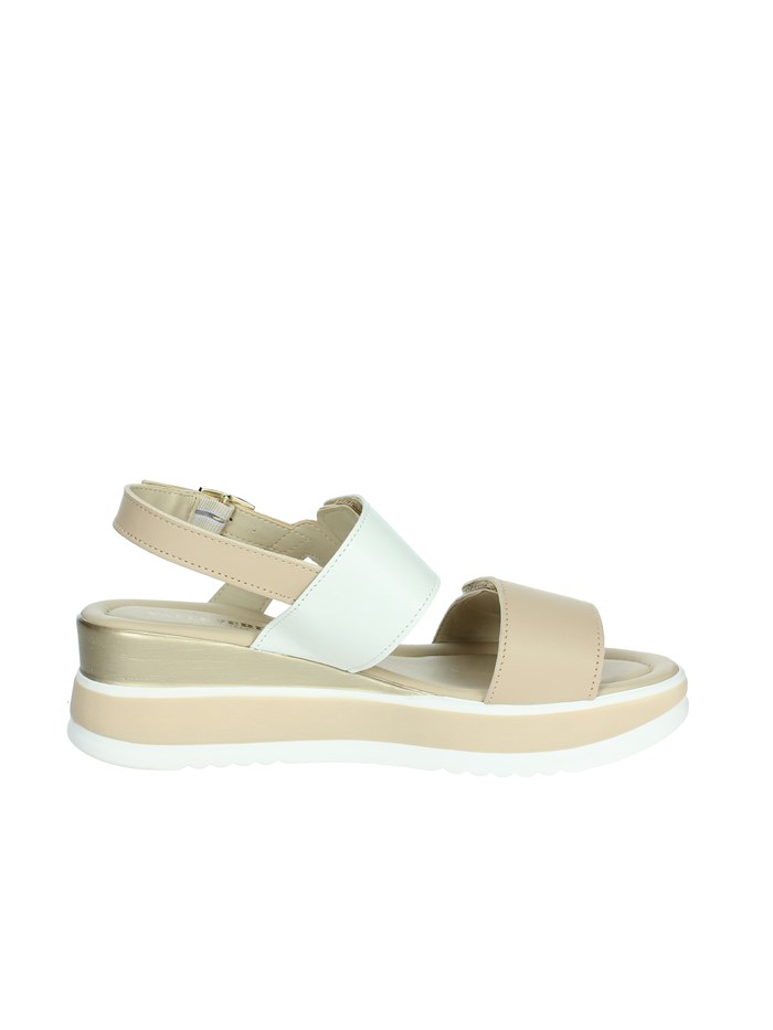 SANDALI CON ZEPPA 32112 BEIGE