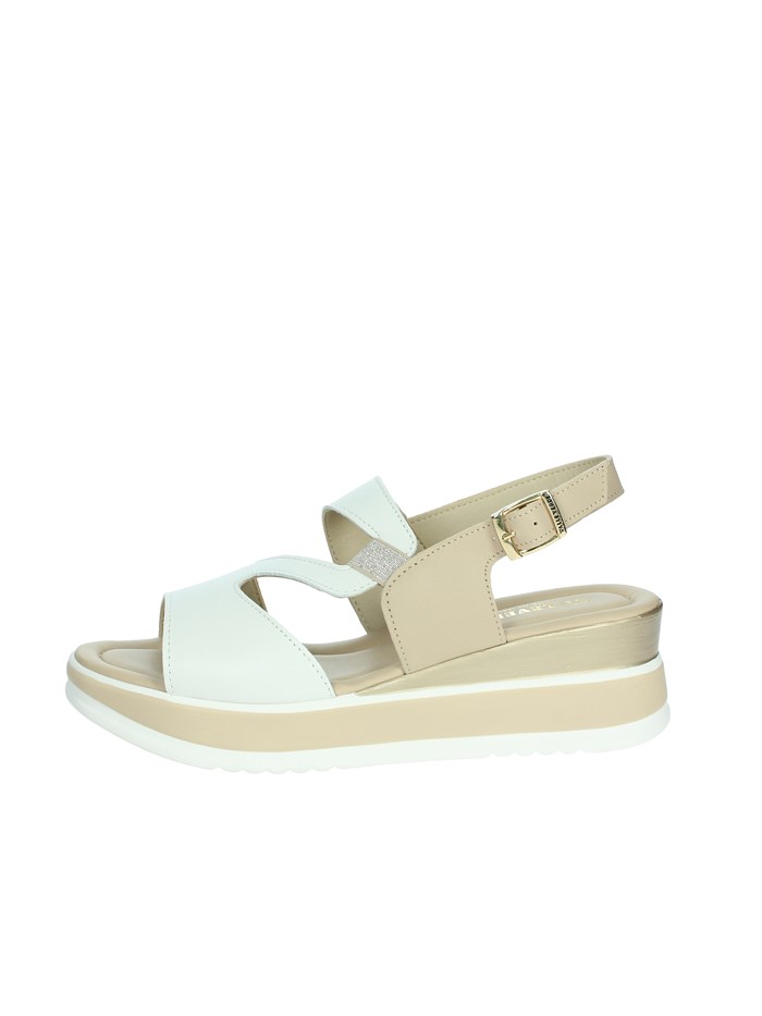 SANDALI CON ZEPPA 32110 BIANCO/BEIGE
