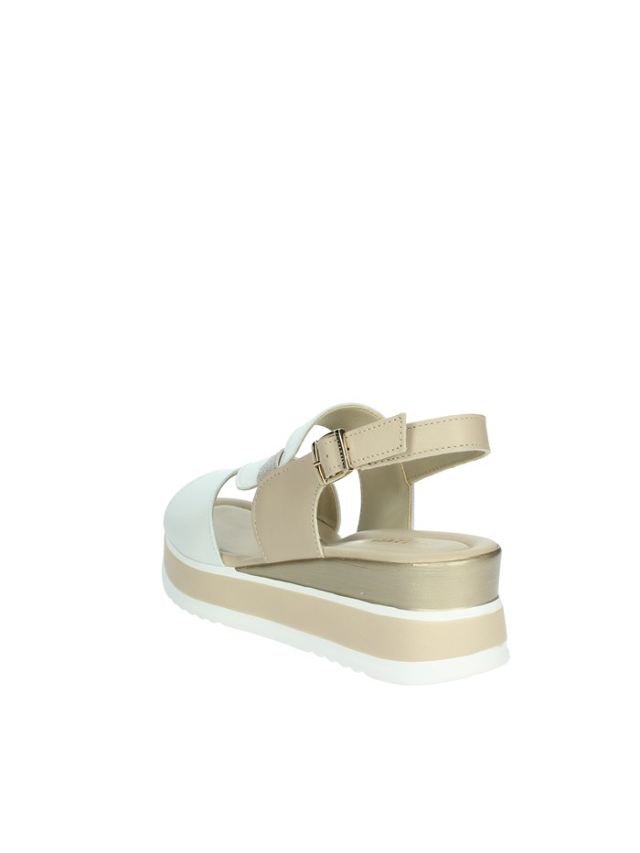 SANDALI CON ZEPPA 32110 BIANCO/BEIGE