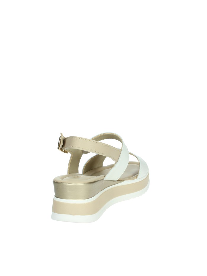SANDALI CON ZEPPA 32110 BIANCO/BEIGE
