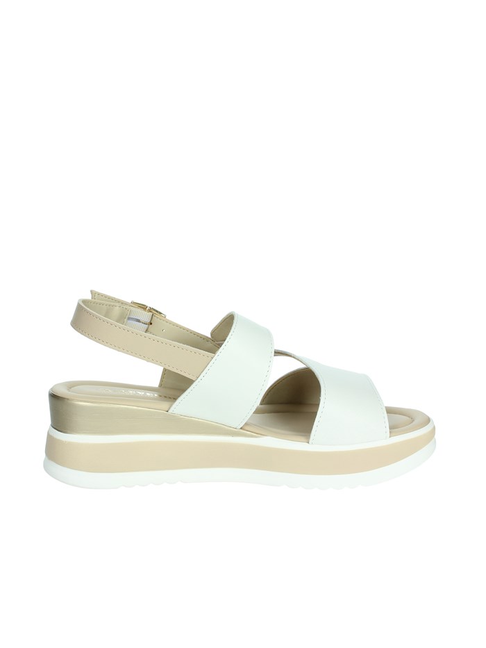 SANDALI CON ZEPPA 32110 BIANCO/BEIGE