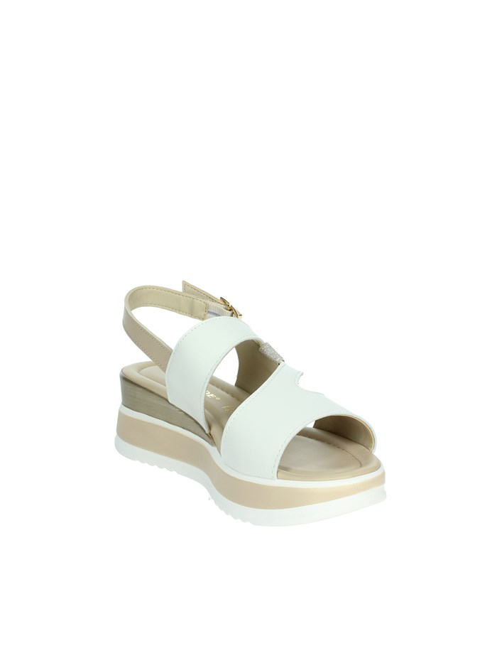 SANDALI CON ZEPPA 32110 BIANCO/BEIGE