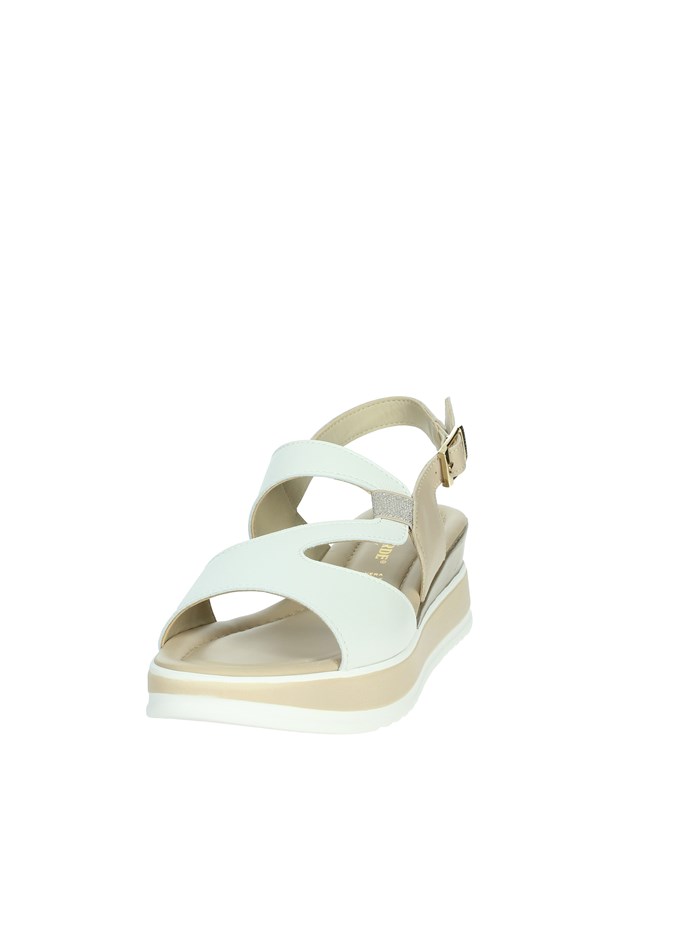 SANDALI CON ZEPPA 32110 BIANCO/BEIGE