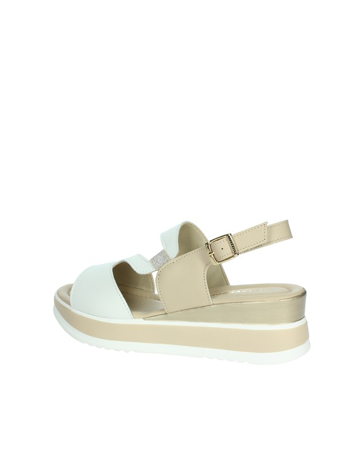 SANDALI CON ZEPPA 32110 BIANCO/BEIGE