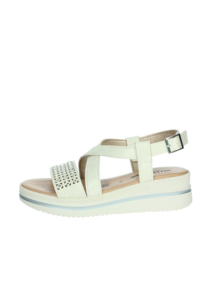 SANDALI CON ZEPPA V55101 BIANCO