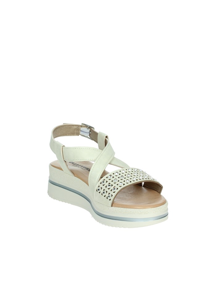 SANDALI CON ZEPPA V55101 BIANCO