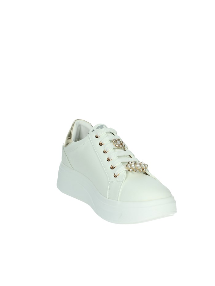 SNEAKERS BASSA 35103 BIANCO/ORO
