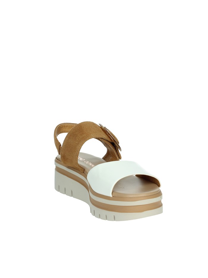 SANDALI CON ZEPPA 54244-E5 BIANCO/CUOIO