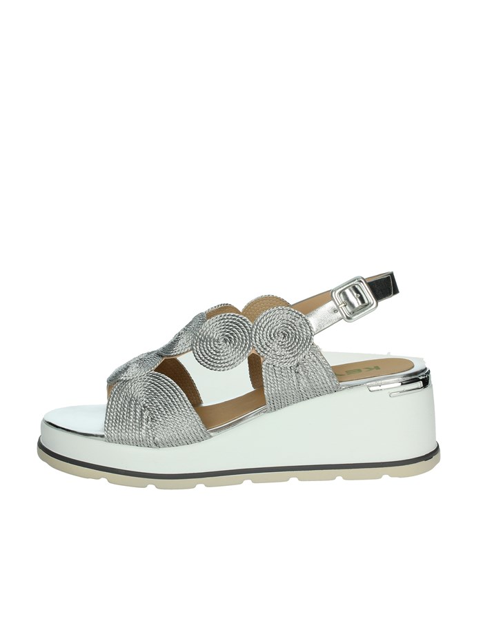 SANDALI CON ZEPPA K-11002 ARGENTO