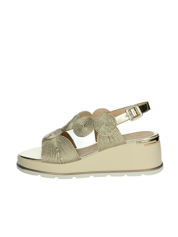 SANDALI CON ZEPPA K-11002 ORO