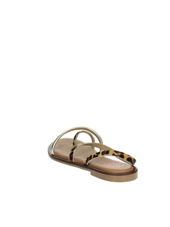 SANDALI BASSI 3093 MARRONE/ORO