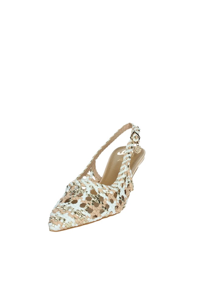 SLINGBACK GD246 BIANCO/ORO
