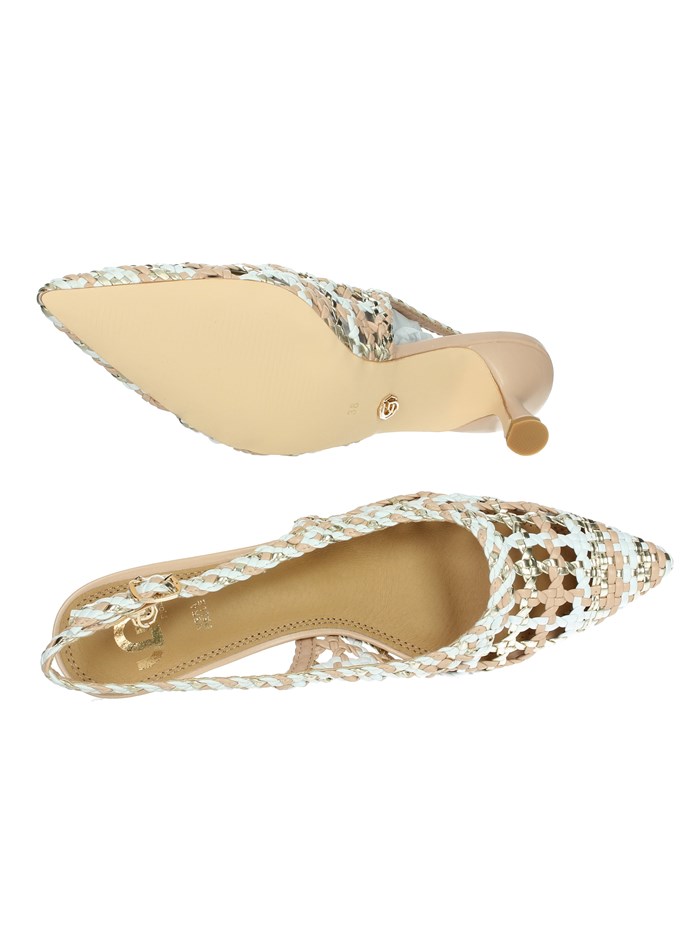 SLINGBACK GD246 BIANCO/ORO