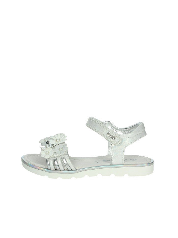 SANDALI BASSI AG-17210 BIANCO/ARGENTO