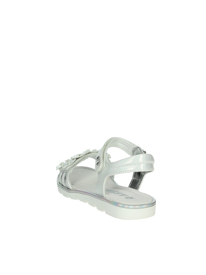 SANDALI BASSI AG-17210 BIANCO/ARGENTO
