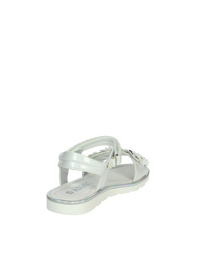 SANDALI BASSI AG-17210 BIANCO/ARGENTO