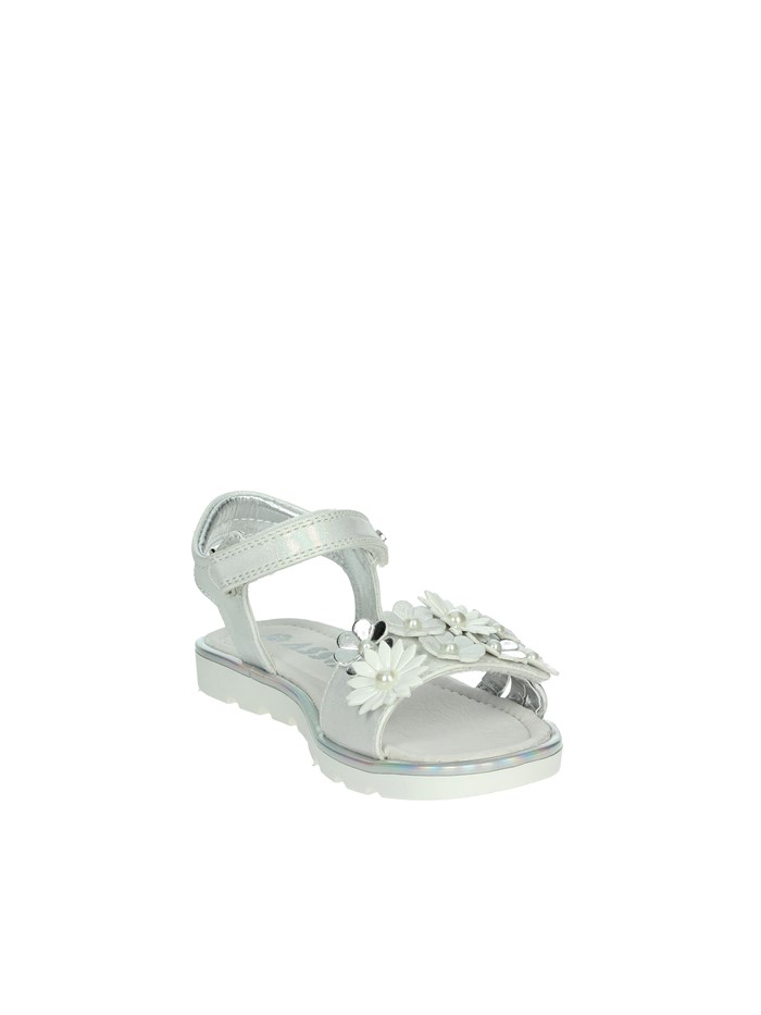 SANDALI BASSI AG-17210 BIANCO/ARGENTO