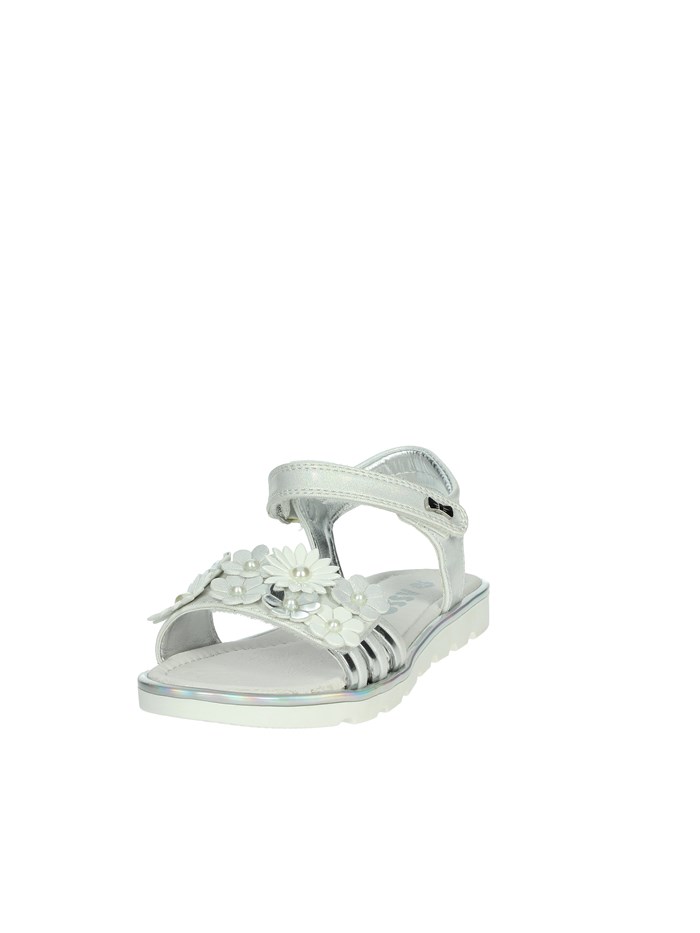 SANDALI BASSI AG-17210 BIANCO/ARGENTO