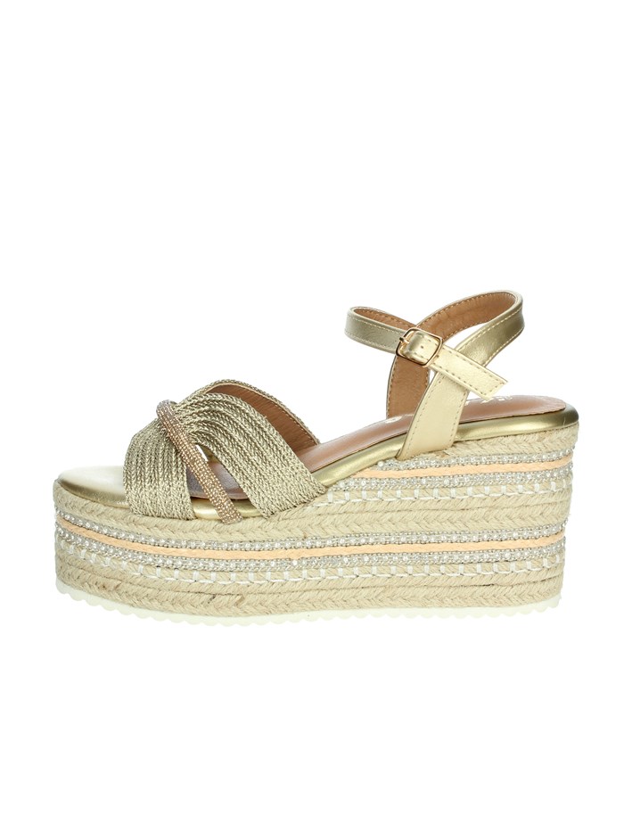 SANDALI CON ZEPPA P2544 ORO