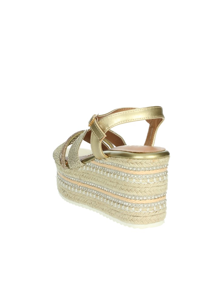 SANDALI CON ZEPPA P2544 ORO