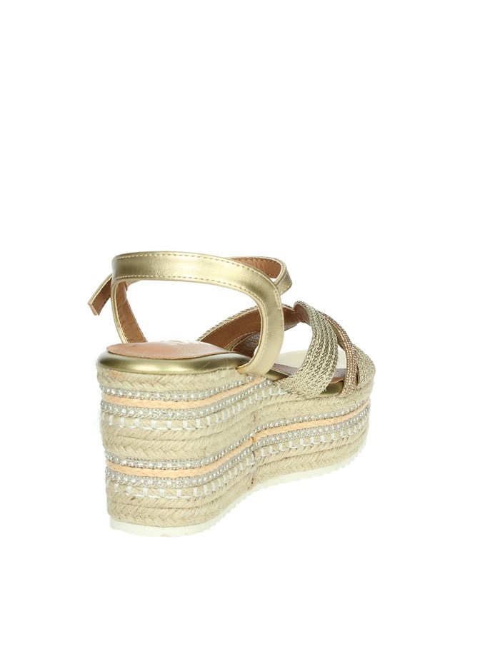 SANDALI CON ZEPPA P2544 ORO