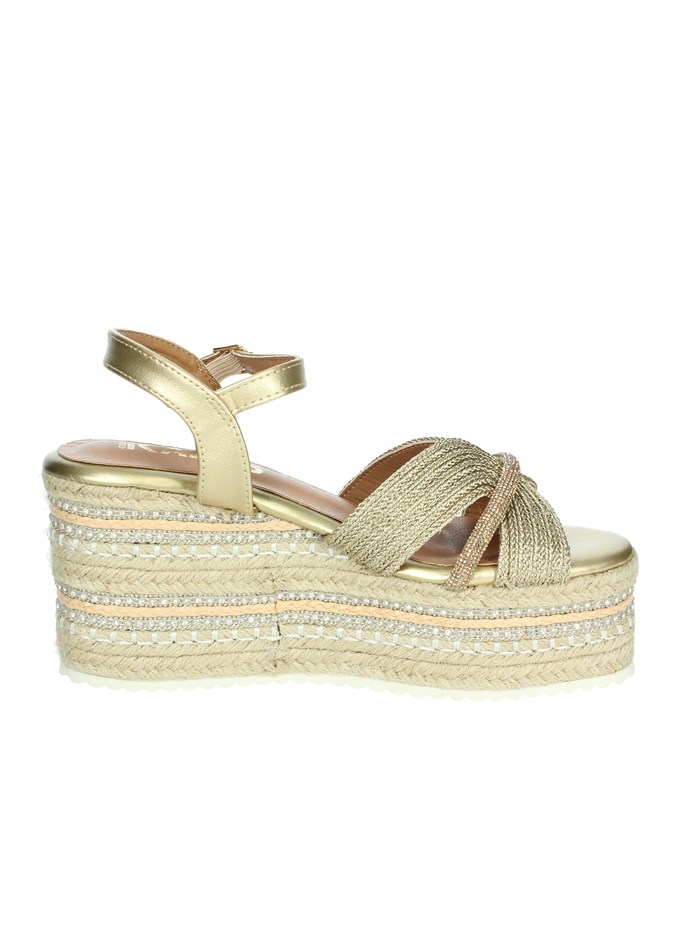 SANDALI CON ZEPPA P2544 ORO