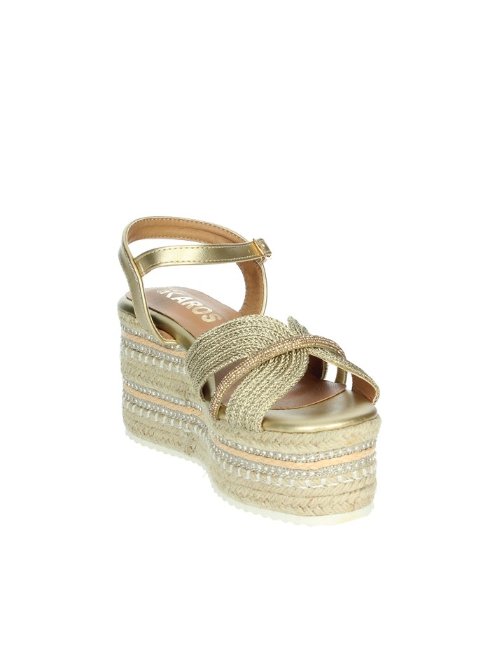 SANDALI CON ZEPPA P2544 ORO