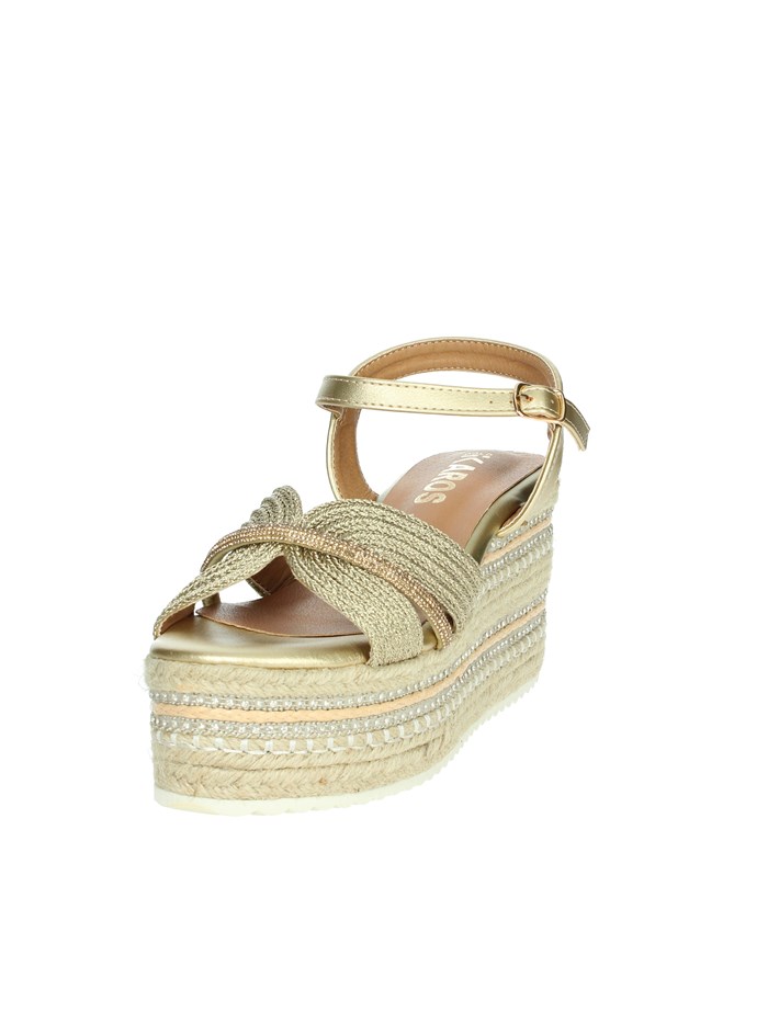 SANDALI CON ZEPPA P2544 ORO