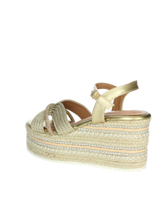 SANDALI CON ZEPPA P2544 ORO