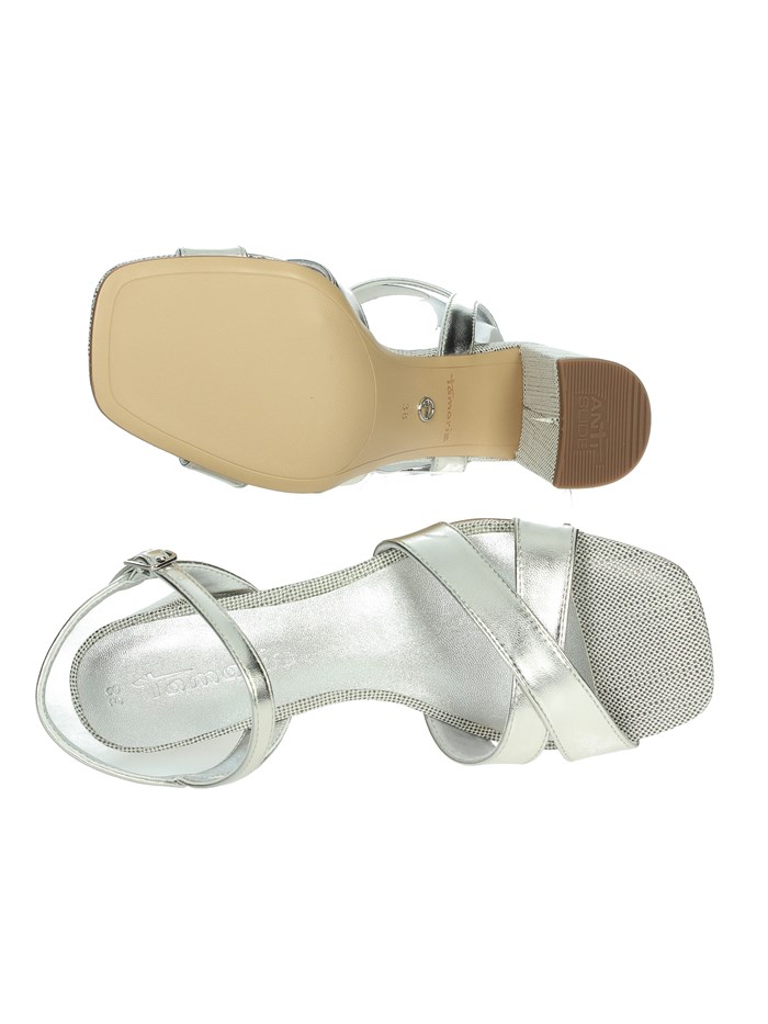 SANDALI CON TACCO 1-28320-44 ARGENTO