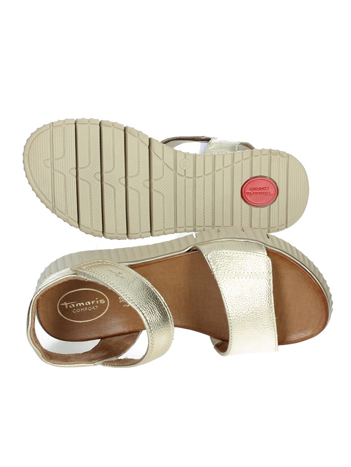 SANDALI CON ZEPPA 8-88720-44 ORO