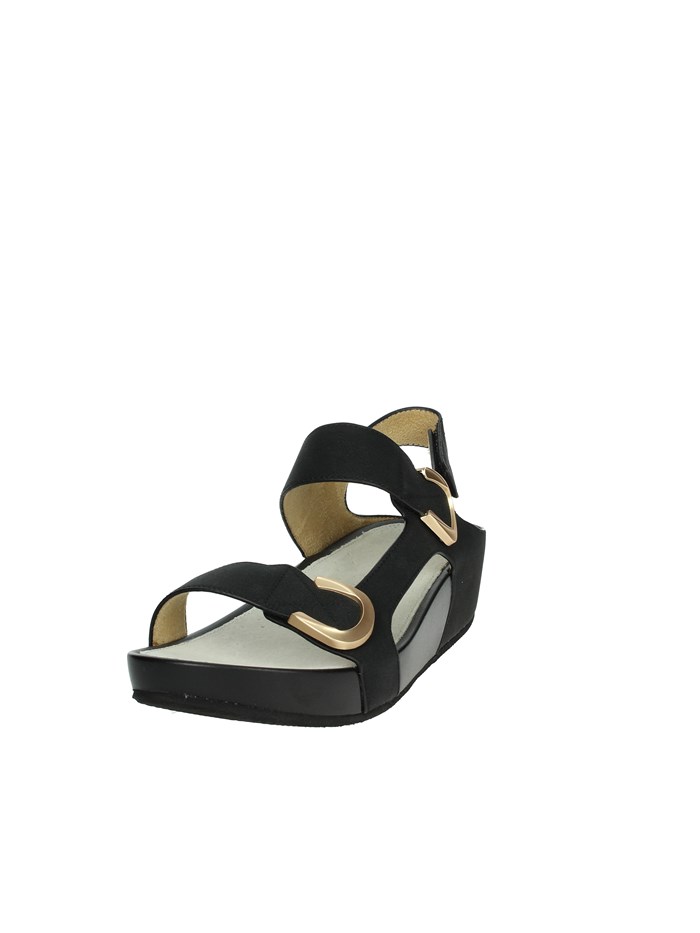 SANDALI CON ZEPPA SA1057-C9 NERO