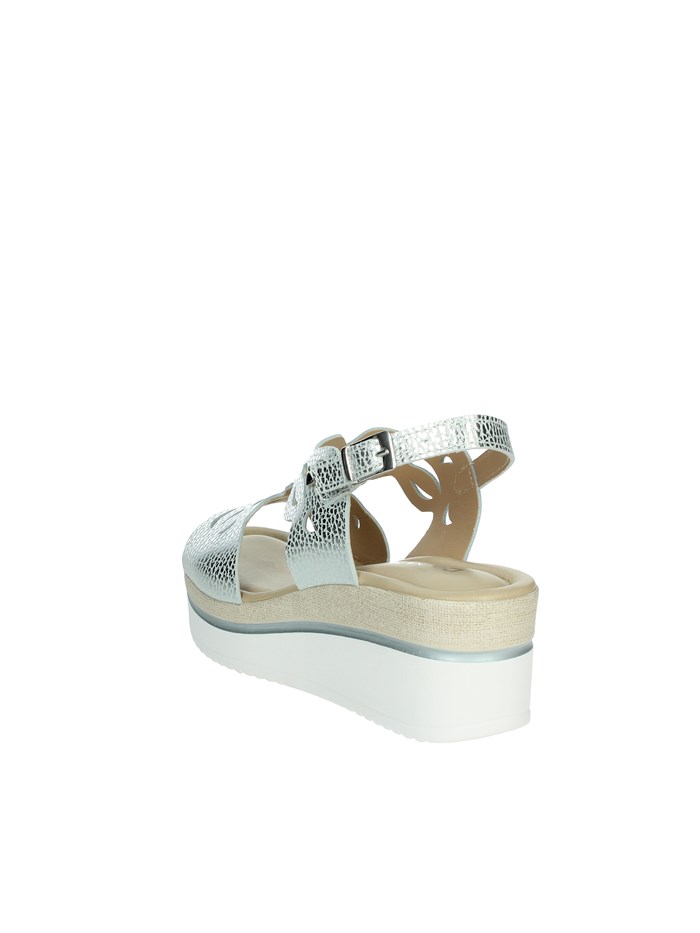 SANDALI CON ZEPPA 195218DP ARGENTO