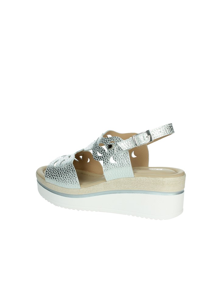 SANDALI CON ZEPPA 195218DP ARGENTO