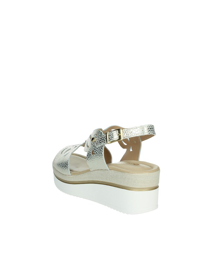 SANDALI CON ZEPPA 195218DP PLATINO