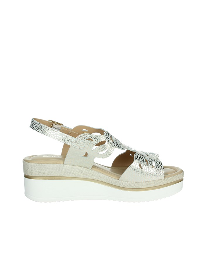 SANDALI CON ZEPPA 195218DP PLATINO