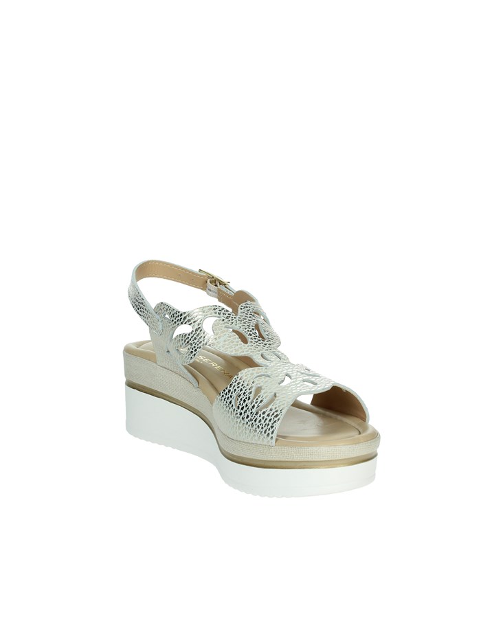 SANDALI CON ZEPPA 195218DP PLATINO