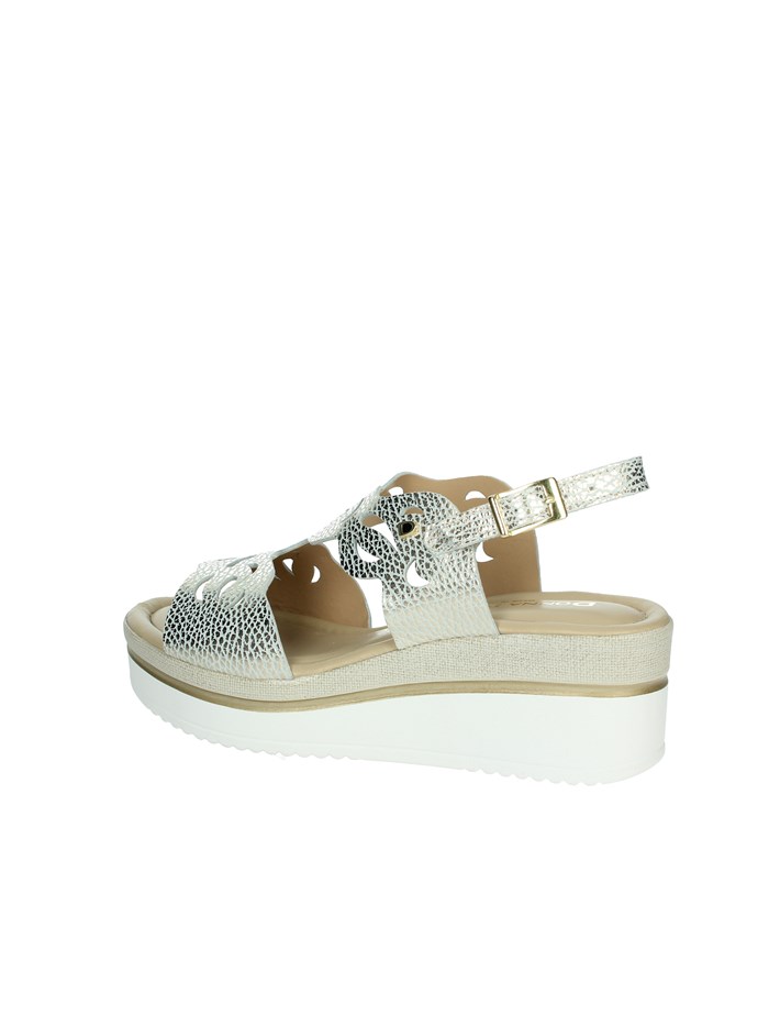 SANDALI CON ZEPPA 195218DP PLATINO