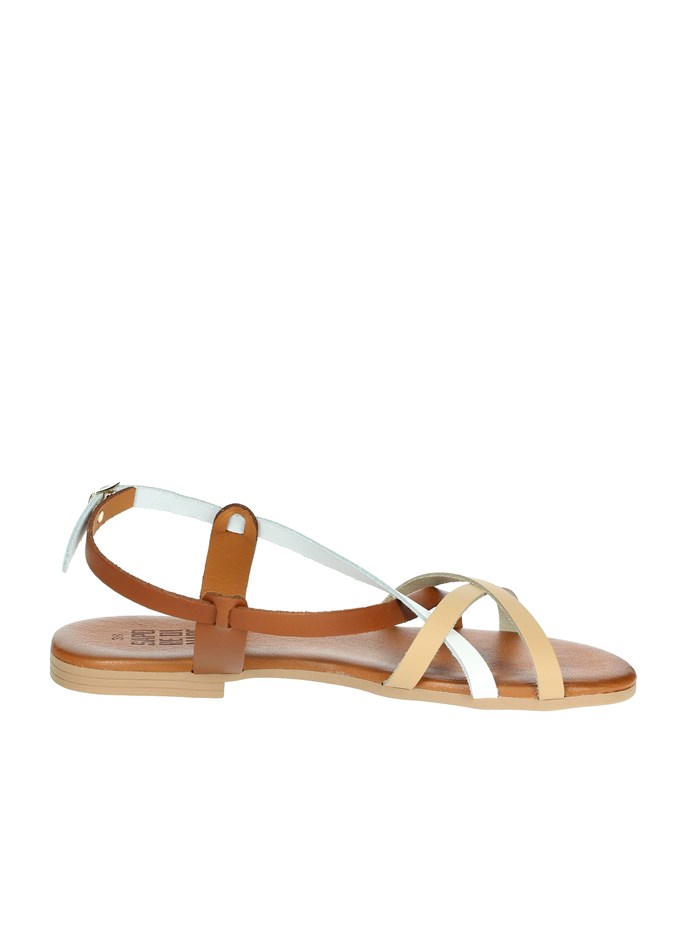 SANDALI BASSI 16227 BIANCO/CUOIO