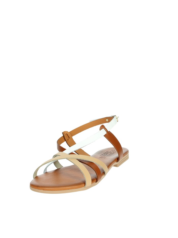 SANDALI BASSI 16227 BIANCO/CUOIO