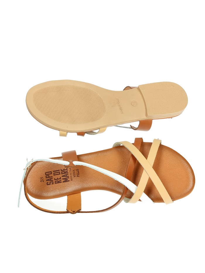 SANDALI BASSI 16227 BIANCO/CUOIO