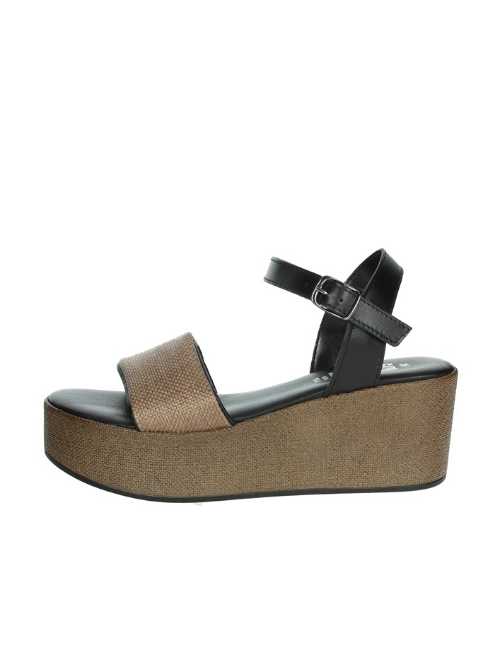 SANDALI CON ZEPPA 16428 MARRONE