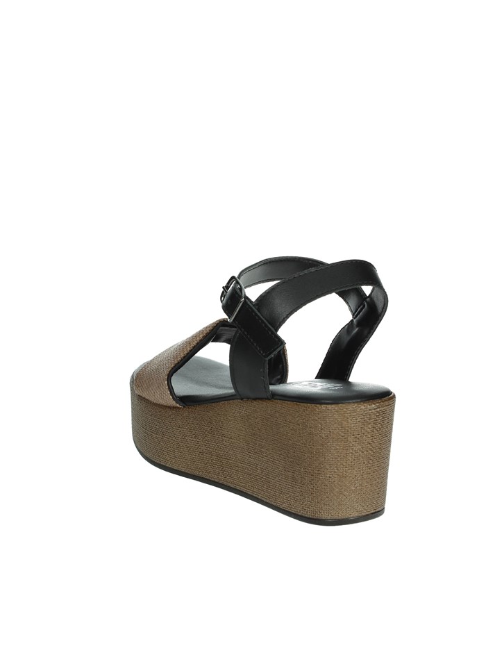 SANDALI CON ZEPPA 16428 MARRONE