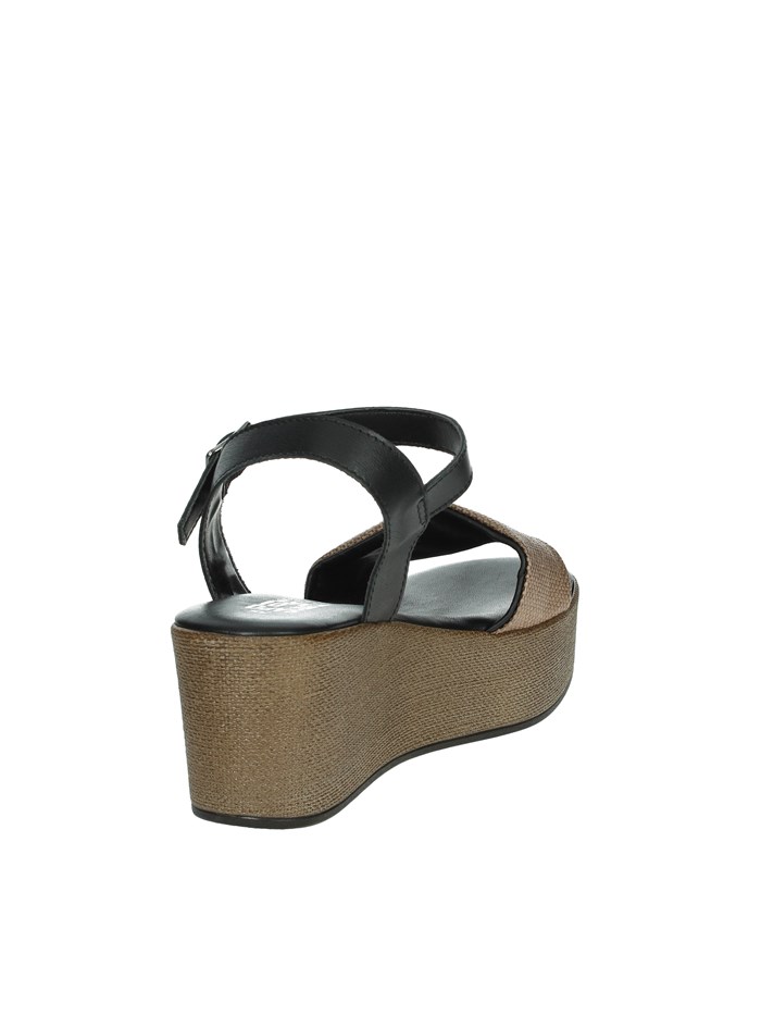 SANDALI CON ZEPPA 16428 MARRONE