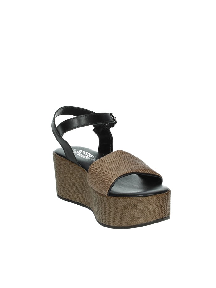 SANDALI CON ZEPPA 16428 MARRONE